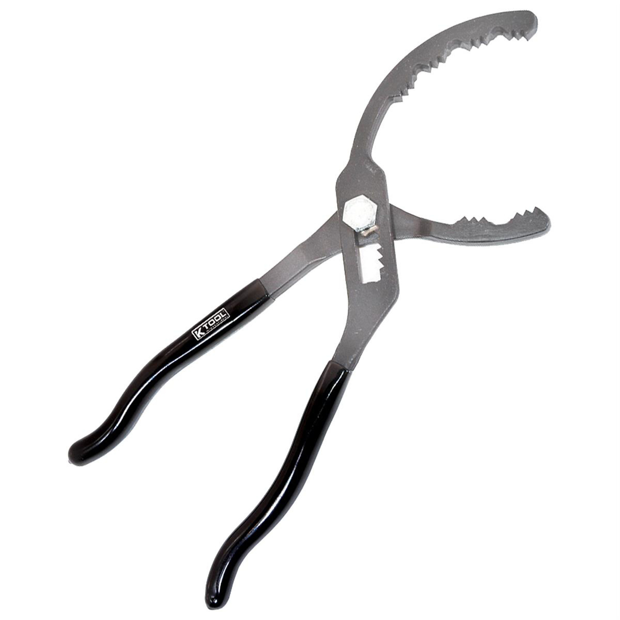 K Tool International Oil Filter Pliers — Self-Adjusting, Heavy-Duty Forged Handles, Textured Grip, Fits 2in. - 5in. Filters, Model# KTI73620